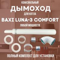 Дымоход для котла BAXI LUNA-3 COMFORT любой мощности, комплект антилед (Китай) (DYMluna3comf)