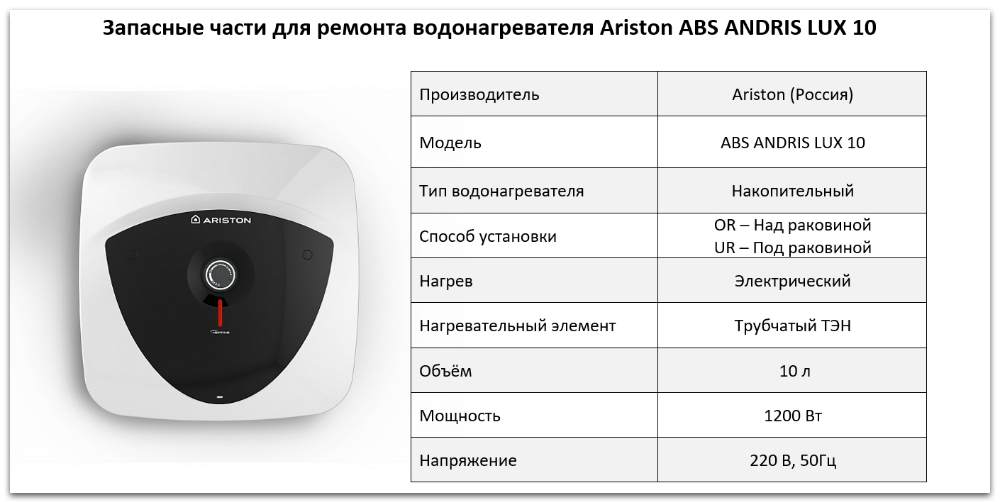 Купить запчасти Ariston ABS ANDRIS LUX 10 в Нижнем Новгороде