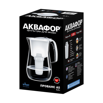 Фильтр-кувшин Аквафор Прованс А5 модель Р140А5FM (черный) (211380) Фильтр-кувшин Аквафор Прованс А5 модель Р140А5FM (черный) (211380)